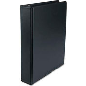 Universal® Suede Finish Vinyl Round Ring Binder, 1-1/2" Capacity, Black