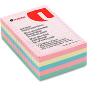 Universal One&#174; Self-Stick Notes, 4 x 6, Lined, 4 Pastel Colors, 5 100-Sheet Pads/Pack