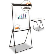 Universal® Foldable Double Sided Dry Erase Easel, Plastic Frame, 29"W x 41"H, Melamine