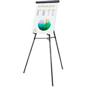 Universal® 3-Leg Telescoping Easel with Pad Retainer, Adjusts 34" to 64", Aluminum, Black
