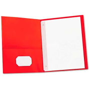 Universal Two-Pocket Portfolios w/Tang Fasteners, 11 x 8-1/2, Red, 25/Box
