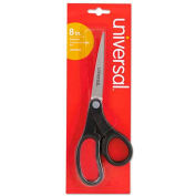 Universal Economy Scissors, 8" Length, Bent Handle, Stainless Steel, Black