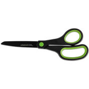 Universal One Industrial Scissors, 8" Length, Straight, Black Carbon Coated Blades, Black/Blue