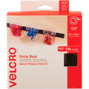 VELCRO® Brand Sticky-Back Hook and Loop Fastener Tape with Dispenser, 3/4 x 15 ft. Roll, Black