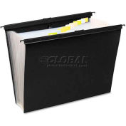 Wilson Jones® Slidebar File with Expanding 13 Pockets, Poly, Letter, Black