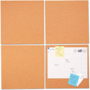 Universal® Bulletin Board Tile Panels - Natural Cork - 12" x 12" - Pack of 4