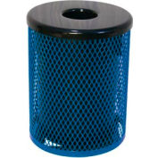 32 Gallon Thermoplastic Coated Diamond Pattern Trash Receptacle - Blue