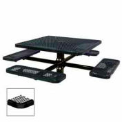 46" Single Pedestal Square Table, Inground, Expanded Metal 78"W x 78"D - Black