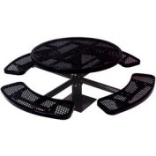 46" Single Pedestal Round Table, Surface Mount, Expanded Metal 82"W x 82"D - Black