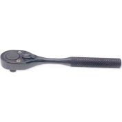Urrea Quick Release Pear Head Ratchet, 5249B, 7" Long, 3/8" Drive, Black Oxide Finish