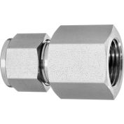 316 SS 37 Degree Flared Fitting - Straight Adapter for 1/4" Tube OD x 1/8" NPT Female Thread - Pkg Qty 3