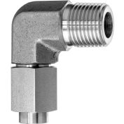 316 SS 37 Degree Flared Fitting - 90 Degree Elbow Adapter for 1/2" Tube OD x 3/8" NPT Male Thread