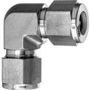 316 SS 37 Degree Flared Fitting - 90 Degree Elbow Connector for 1/4" Tube OD