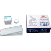 AmScope BS-50P-C 50 pcs. Blank Microscope Slides and 100 pcs. Circular Cover Slips
