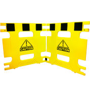 Folding Plastic Barricade Set Of 2 Panels Open 74"L X 36"H X 1-1/4" Thick