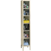 Global Industrial Six Tier 6 Door Clear View Locker, 12"Wx18"Dx12"H, Tan, Unassembled