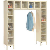 Global Industrial 16 Person Clear View Locker, 12"Wx18"Dx12"H, Tan, Unassembled