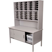 Marvel® - 50 Slot Literature Organizer with Riser and Cabinet -Slate Gray