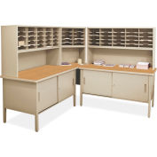 Marvel® 60 Adjustable Slot Literature Organizer with Cabinet, 68"H x 60"W, Putty