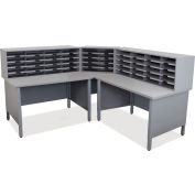 Marvel® 50 Slot Mailroom Organizer, 52"H x 78"W, Slate Gray