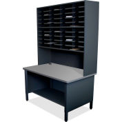 Marvel® 40 Slot Mailroom Organizer, 1 Storage Shelf, Riser, 84"H x 48"W, Black