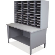 Marvel® 40 Slot Mailroom Organizer, 1 Storage Shelf, 72"H x 48"W, Slate Gray