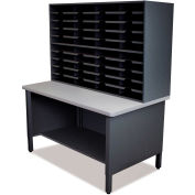 Marvel® 40 Slot Mailroom Organizer, 1 Storage Shelf, 72"H x 48"W, Black