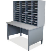 Marvel® 40 Slot Mailroom Organizer, 72"H x 48"W, Slate Gray
