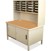 Marvel® 20 Slot Mailroom Organizer with Cabinet, Riser, 68"H x 48"W, Putty
