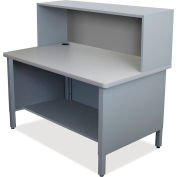 Marvel® Mailroom Utility Table, 1 Storage Shelf, Riser, 52"H x 48"W, Slate Gray
