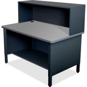 Marvel® Mailroom Utility Table, 1 Storage Shelf, Riser, 52"H x 48"W, Black
