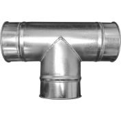 US Duct Clamp Together T Branch 6-6-6, 6" Diameter, Galvanized, 18 Gauge