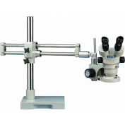 Luxo System 273 Binocular Microscope, Dual Boom Stand, Fluorescent Ring Light, 7X-45X