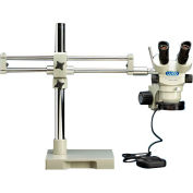 Luxo System 273 Binocular Microscope, Dual Boom Stand, Dimmable LED-High Output Ring Light, 7X-45X