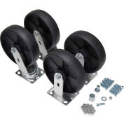 8" x 2" Glass Filled Nylon Caster Kit D-CK4-GFN8-2 for Hopper - 5000 Lb. Cap.