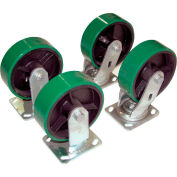 8" x 2" Poly-On-Steel Caster Kit D-CK4-PU8-2 for Hopper - 5000 Lb. Cap.
