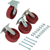 6" x 2" Ductile Steel Caster Kit D-CK4-SC6-2HD for Hopper - 8000 Lb. Cap.
