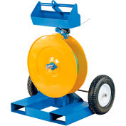 Strapping Cart w/ Fork Pockets, 26-7/16"L x 38"W x 48-15/16"H, Blue & Yellow