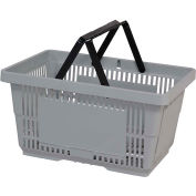 VersaCart® Plastic Shopping Basket 28 Liter with Nylon Handle 206-28L - Lt Grey - Pkg Qty 12