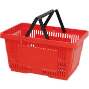 VersaCart® Plastic Shopping Basket 28 Liter With Nylon Handle 206-28L - Red - Pkg Qty 12
