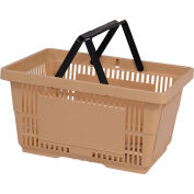 VersaCart® Plastic Shopping Basket 28 Liter with Nylon Handle 206-28L - Tan - Pkg Qty 12