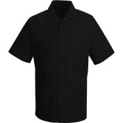 Red Kap® Convertible Collar Shirt Jacket Short Sleeve Black L - 1P60