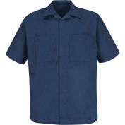 Red Kap® Convertible Collar Shirt Jacket Short Sleeve Navy L - 1P60