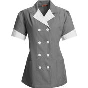 Red Kap® Double-Breasted Lapel Tunic Short Sleeve Black Pincord Regular-L - 9S03