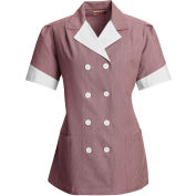 Red Kap® Double-Breasted Lapel Tunic Short Sleeve Burgundy Pincord Regular-XL - 9S03