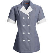 Red Kap® Double-Breasted Lapel Tunic Short Sleeve Navy Pincord Regular-XS - 9S03