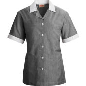 Red Kap® Single-Breasted Tunic Short Sleeve Black Pincord Regular-XL - 9S05