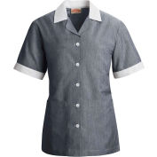 Red Kap® Single-Breasted Tunic Short Sleeve Navy Pincord Regular-4XL - 9S05