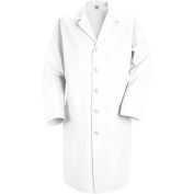 Red Kap® Men's Lab Coat, White, Poly/Combed Cotton, Regular, 34"
