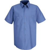 Red Kap® Men's Industrial Stripe Work Shirt Short Sleeve Petrol Blue/Navy Stripe 4XL SB22